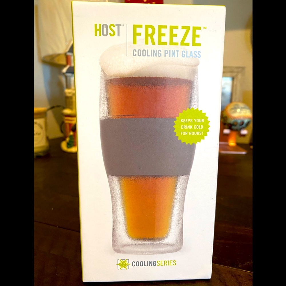 HOST Freeze Cooling Pint Glass New in Box 16 ounces 🍺